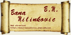 Bana Milinković vizit kartica